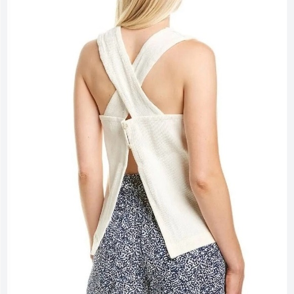 Madewell Cream Cross-Back Tank Top - Picture 1 of 9